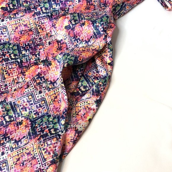 Victorias Secret Floral Satin Robe Size M/L Short Kimono *NO BELT* Pink Navy - Picture 5 of 7